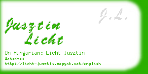 jusztin licht business card